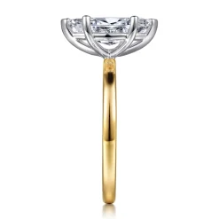 Hot Gabriel & Co. Paula - 14K White-Yellow Gold Marquise Diamond Engagement Ring
