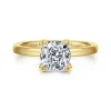 Sale Gabriel & Co. Paula - 14K Yellow Gold Cushion Cut Diamond Engagement Ring