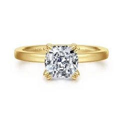 Sale Gabriel & Co. Paula - 14K Yellow Gold Cushion Cut Diamond Engagement Ring