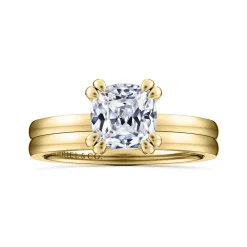 Sale Gabriel & Co. Paula - 14K Yellow Gold Cushion Cut Diamond Engagement Ring