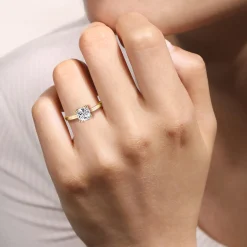 Sale Gabriel & Co. Paula - 14K Yellow Gold Cushion Cut Diamond Engagement Ring