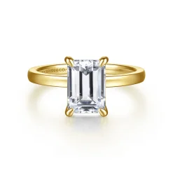 Sale Gabriel & Co. Paula - 14K Yellow Gold Emerald Cut Diamond Engagement Ring