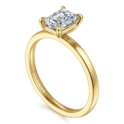 Clearance Gabriel & Co. Paula - 14K Yellow Gold Emerald Cut Diamond Engagement Ring