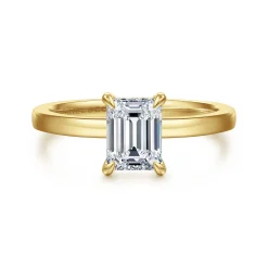 Clearance Gabriel & Co. Paula - 14K Yellow Gold Emerald Cut Diamond Engagement Ring