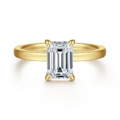 Sale Gabriel & Co. Paula - 14K Yellow Gold Emerald Cut Diamond Diamond Engagement Ring