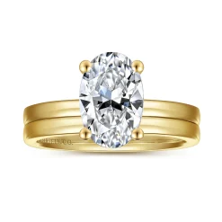 New Gabriel & Co. Paula - 14K Yellow Gold Oval Diamond Engagement Ring