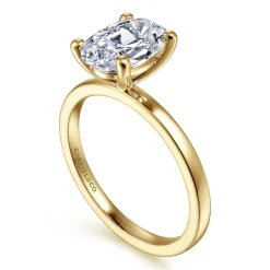 New Gabriel & Co. Paula - 14K Yellow Gold Oval Diamond Engagement Ring