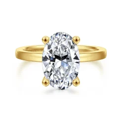 Hot Gabriel & Co. Paula - 14K Yellow Gold Oval Diamond Engagement Ring
