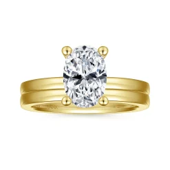 Hot Gabriel & Co. Paula - 14K Yellow Gold Oval Diamond Engagement Ring
