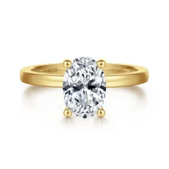 Hot Gabriel & Co. Paula - 14K Yellow Gold Oval Diamond Engagement Ring