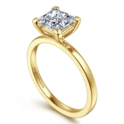 Best Gabriel & Co. Paula - 14K Yellow Gold Princess Cut Diamond Engagement Ring