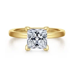 Best Gabriel & Co. Paula - 14K Yellow Gold Princess Cut Diamond Engagement Ring