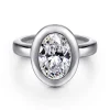 Best Gabriel & Co. Pauline - 14K White Gold Bezel Set Oval Diamond Engagement Ring