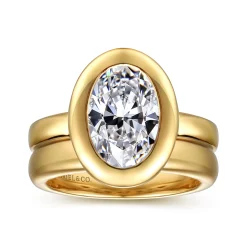 Online Gabriel & Co. Pauline - 14K Yellow Gold Bezel Set Oval Diamond Engagement Ring