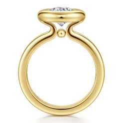 Hot Gabriel & Co. Pauline - 14K Yellow Gold Bezel Set Round Diamond Engagement Ring