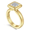 Online Gabriel & Co. Pauline - 14K Yellow Gold Bezel Set Princess Cut Diamond Engagement Ring