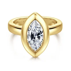 Hot Gabriel & Co. Pauline - 14K Yellow Gold Bezel Set Marquise Shape Diamond Engagement Ring