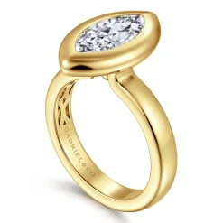 Hot Gabriel & Co. Pauline - 14K Yellow Gold Bezel Set Marquise Shape Diamond Engagement Ring