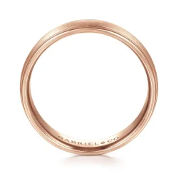 Outlet Gabriel & Co. Paul - 14K Rose Gold 6mm - Men's Wedding Band in Satin Finish