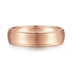 Outlet Gabriel & Co. Paul - 14K Rose Gold 6mm - Men's Wedding Band in Satin Finish