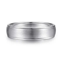 Gabriel & Co. Paul - 14K White Gold 6mm - Men's Wedding Band in Satin Finish