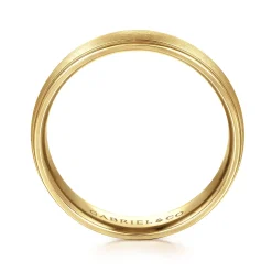 Online Gabriel & Co. Paul - 14K Yellow Gold 6mm - Men's Wedding Band in Satin Finish
