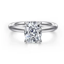 Discount Gabriel & Co. Peace - 14K White Gold Elongated Cushion Diamond Engagement Ring
