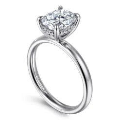Discount Gabriel & Co. Peace - 14K White Gold Elongated Cushion Diamond Engagement Ring