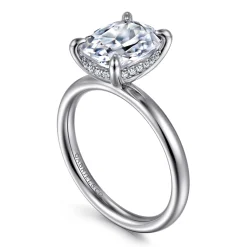 Sale Gabriel & Co. Peace - 14K White Gold Elongated Cushion Diamond Engagement Ring