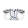 Discount Gabriel & Co. Peace - 14K White Gold Emerald Cut Diamond Engagement Ring