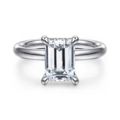 Discount Gabriel & Co. Peace - 14K White Gold Emerald Cut Diamond Engagement Ring