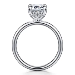 Discount Gabriel & Co. Peace - 14K White Gold Emerald Cut Diamond Engagement Ring