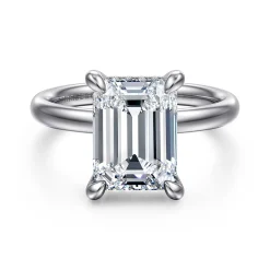 Online Gabriel & Co. Peace - 14K White Gold Emerald Cut Diamond Engagement Ring