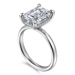 Online Gabriel & Co. Peace - 14K White Gold Emerald Cut Diamond Engagement Ring