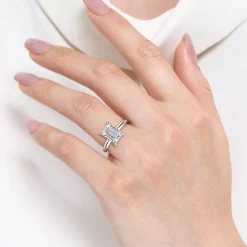Online Gabriel & Co. Peace - 14K White Gold Emerald Cut Diamond Engagement Ring