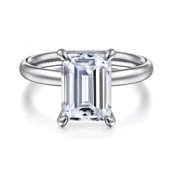 Online Gabriel & Co. Peace - 14K White Gold Emerald Cut Diamond Engagement Ring