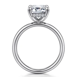 Gabriel & Co. Peace - 14K White Gold Emerald Cut Diamond Engagement Ring