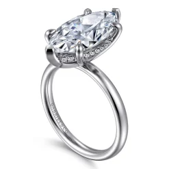 Clearance Gabriel & Co. Peace - 14K White Gold Marquise Shape Diamond Engagement Ring
