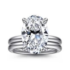 Outlet Gabriel & Co. Peace - 14K White Gold Oval Diamond Engagement Ring