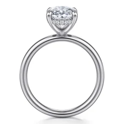 Clearance Gabriel & Co. Peace - 14K White Gold Oval Diamond Engagement Ring