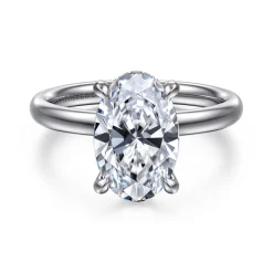 Clearance Gabriel & Co. Peace - 14K White Gold Oval Diamond Engagement Ring