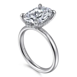 Online Gabriel & Co. Peace - 14K White Gold Oval Diamond Engagement Ring