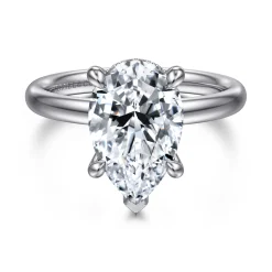 Outlet Gabriel & Co. Peace - 14K White Gold Pear Shape Diamond Engagement Ring