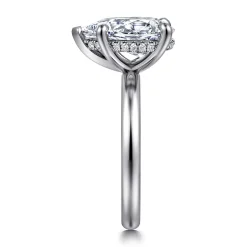 Outlet Gabriel & Co. Peace - 14K White Gold Pear Shape Diamond Engagement Ring