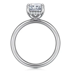 Best Gabriel & Co. Peace - 14K White Gold Radiant Diamond and Engagement Ring