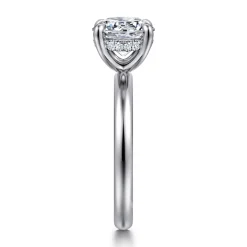 Outlet Gabriel & Co. Peace - 14K White Gold Round Diamond Engagement Ring