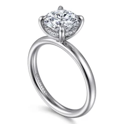 Outlet Gabriel & Co. Peace - 14K White Gold Round Diamond Engagement Ring