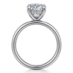 Outlet Gabriel & Co. Peace - 14K White Gold Round Diamond Engagement Ring