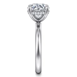 New Gabriel & Co. Peace - 14K White Gold Round Diamond Engagement Ring