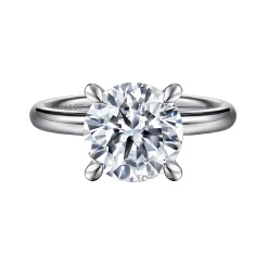 Best Gabriel & Co. Peace - 14K White Gold Round Solitaire Diamond Engagement Ring